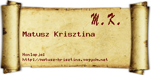 Matusz Krisztina névjegykártya